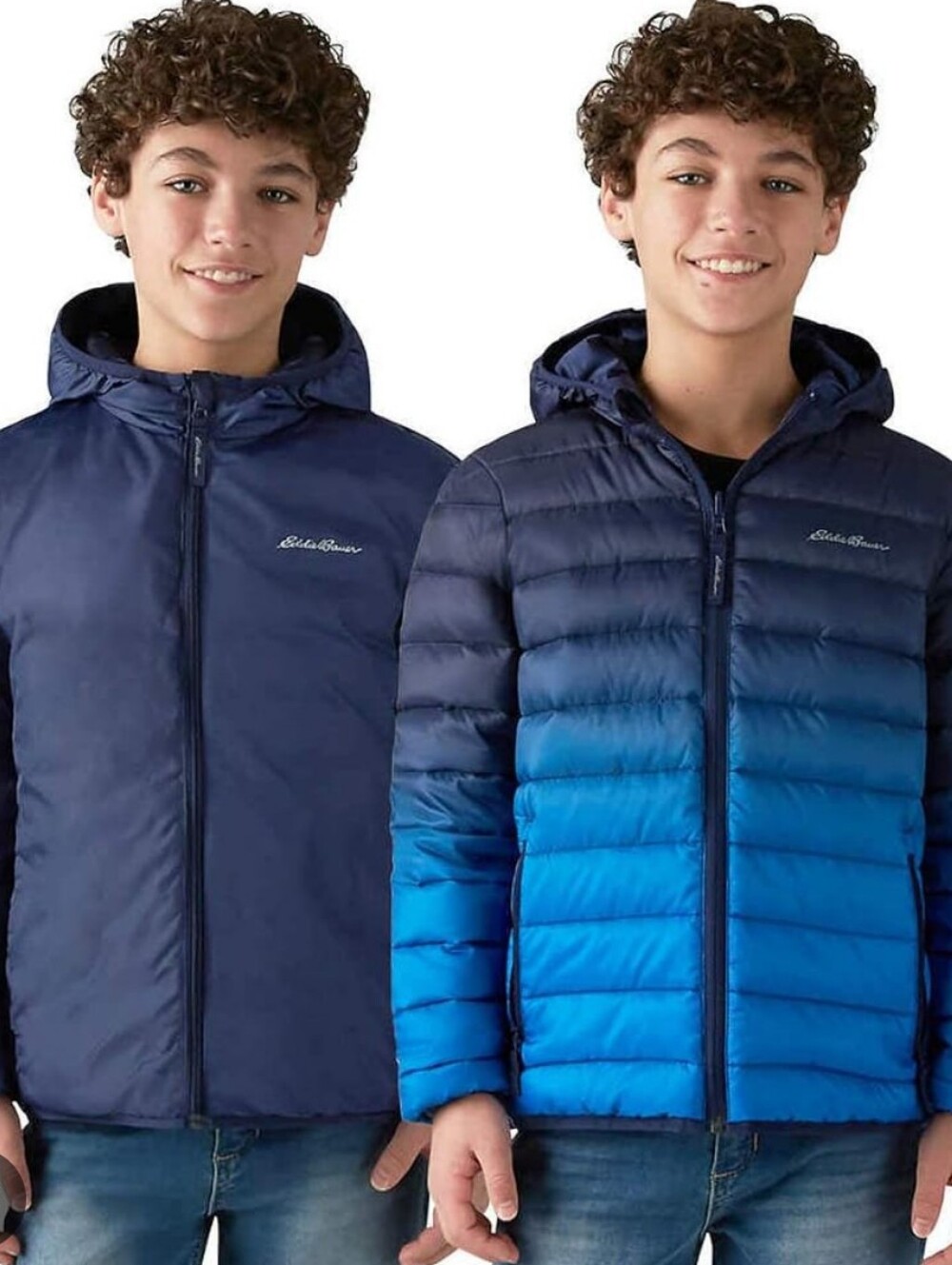 Eddie Bauer Reversible Down Jacket Kids Size L, Blue, (14-16), Winter Snow
